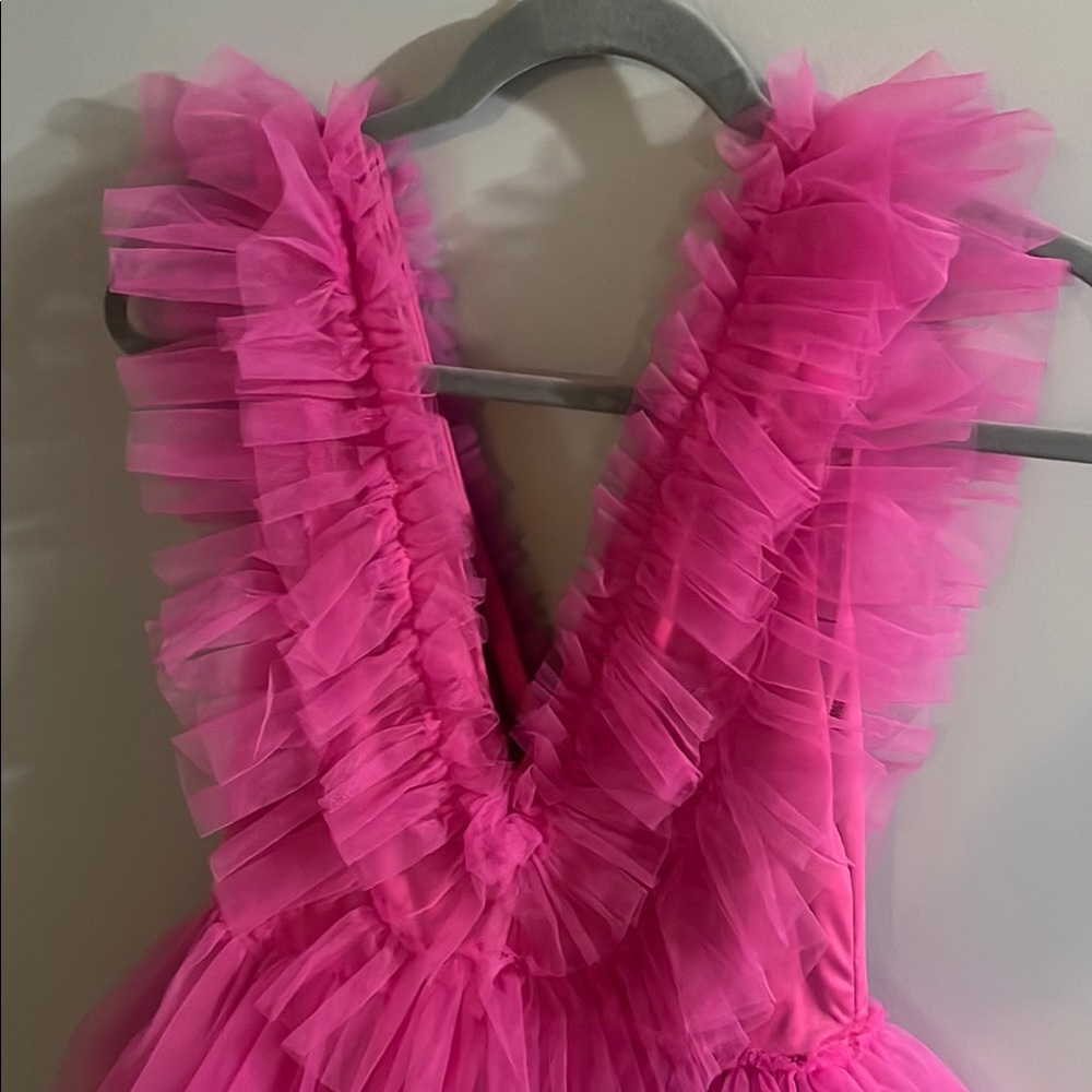 Pink Ruffled Mini Dress - Picture 2 of 6